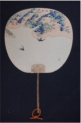 今村紫紅画の榛原製うちわ